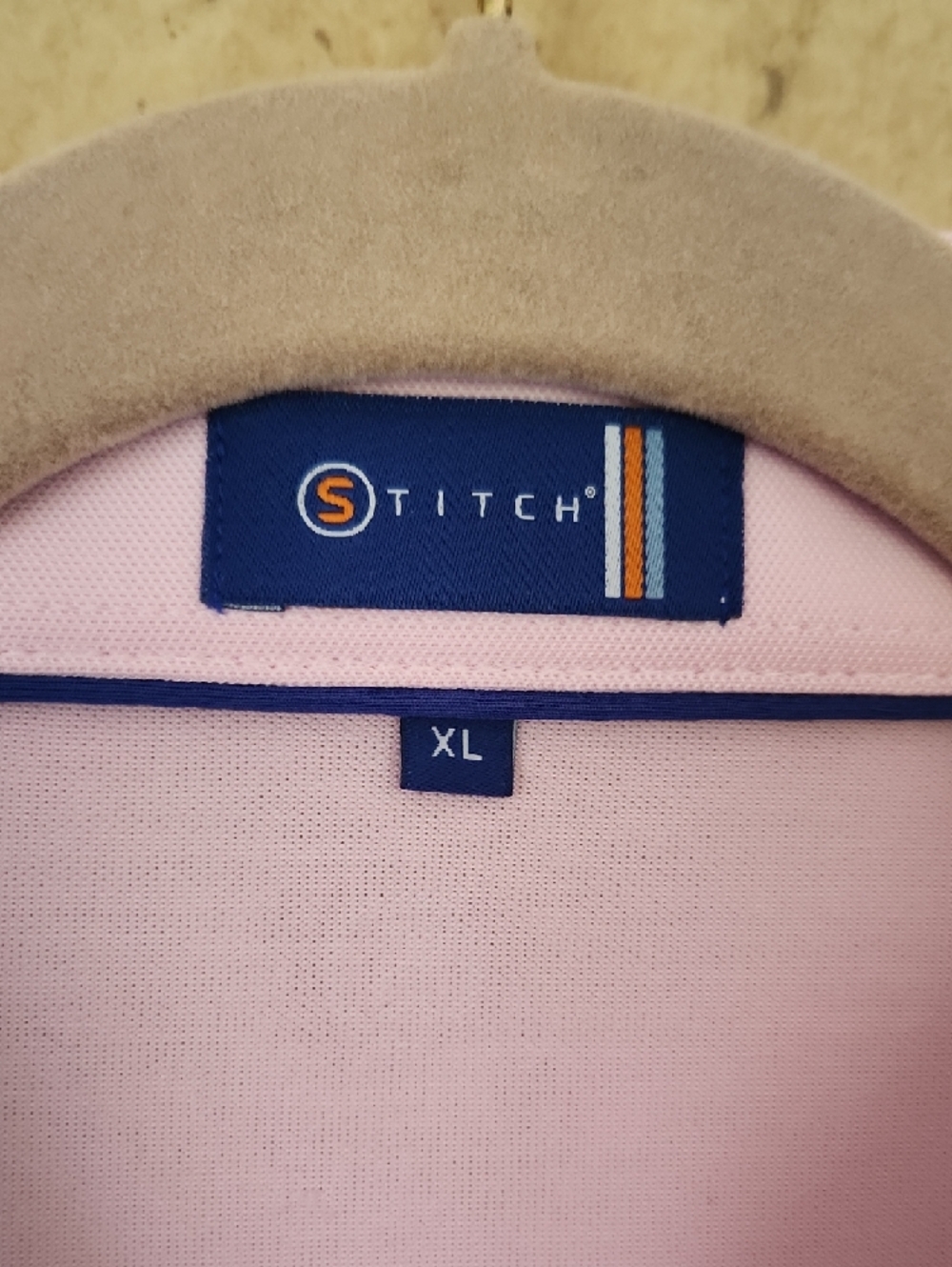 SALE- NWT- Men's by "Stitch" Light Pink Short-Sleeve Polo with Embroidered Logo - Picture 5 of 8